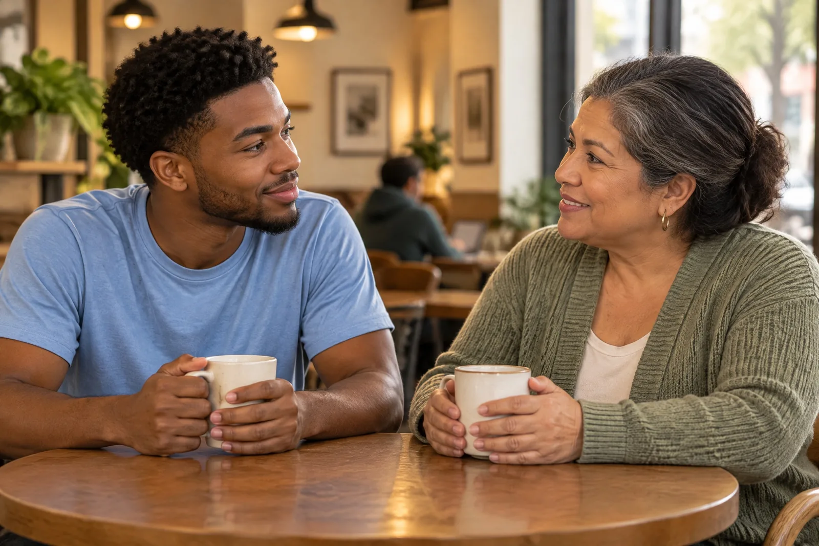Illustrative Recovery editorial visual: Recovery Connection Coffee.